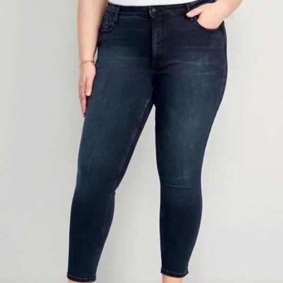 OLD NAVY Women’s Rockstar Super Skinny High Rise Dark Wash Jeans Bermuda 16 - Picture 1 of 13